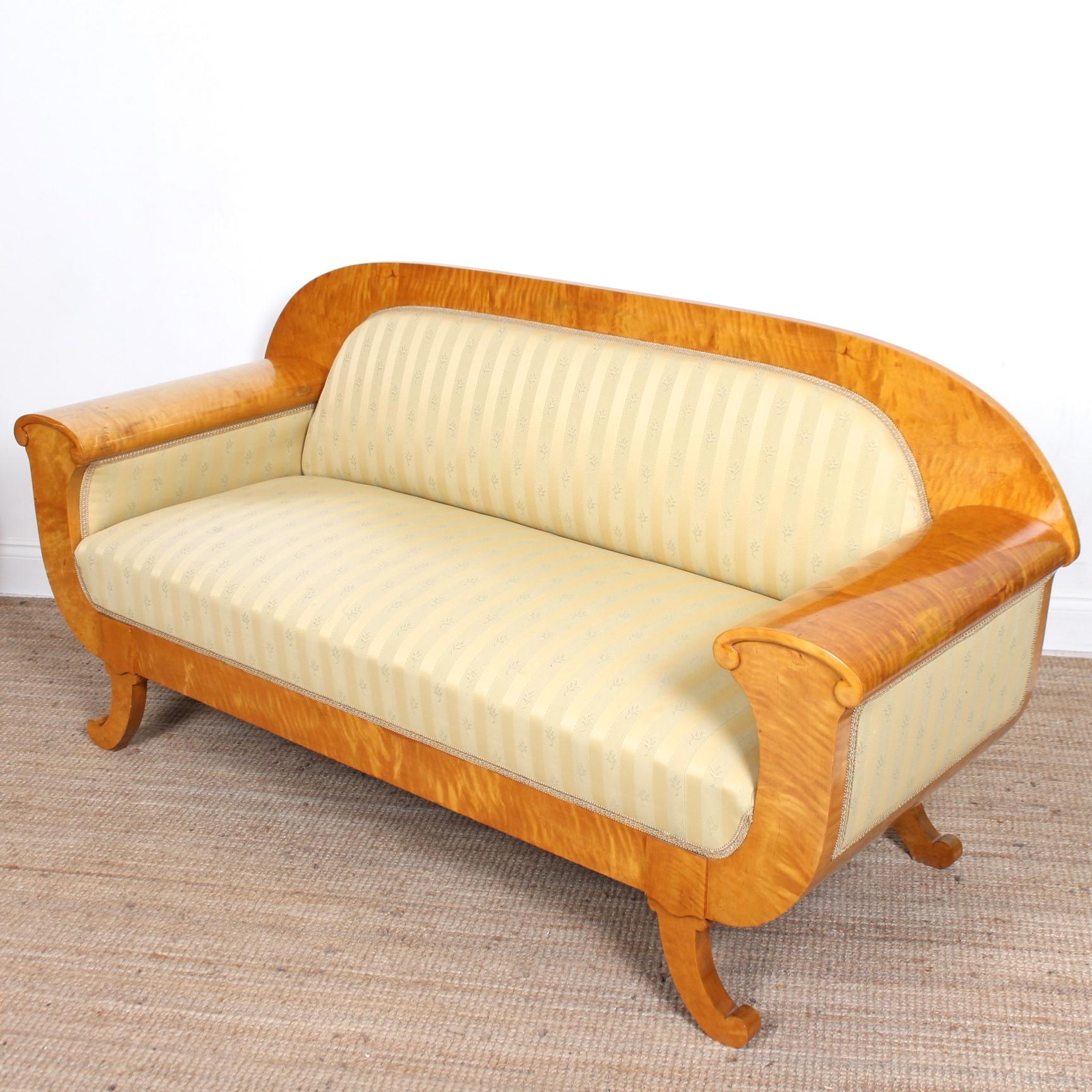 Swedish Art Deco Sofa Burl Satinwood For Sale 5