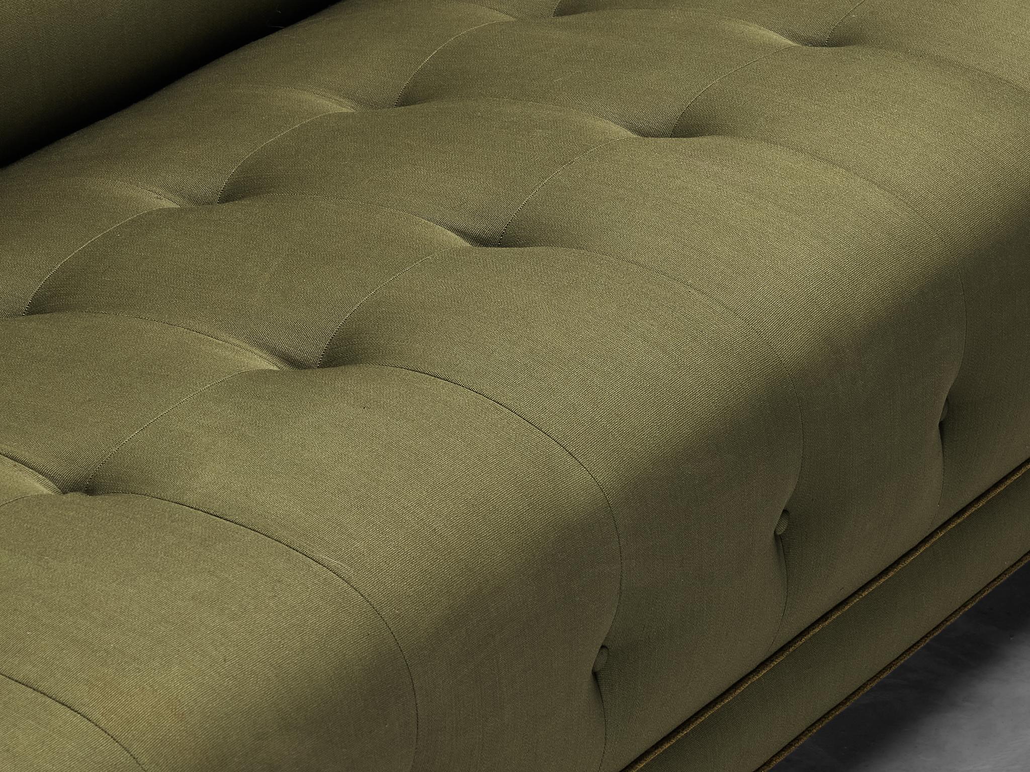 Mid-20th Century Swedish Art Deco Sofa in Olive Green Upholstery  For Sale