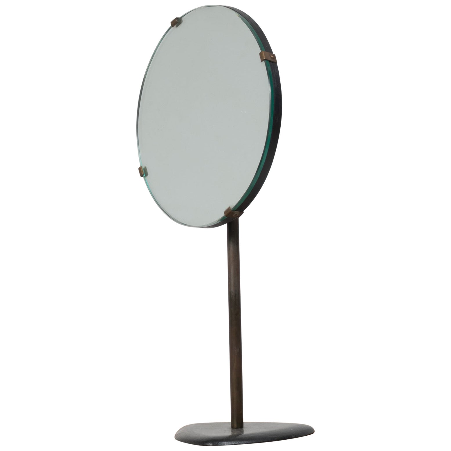 Specchio da tavolo svedese in ferro massiccio Art Deco Mirror