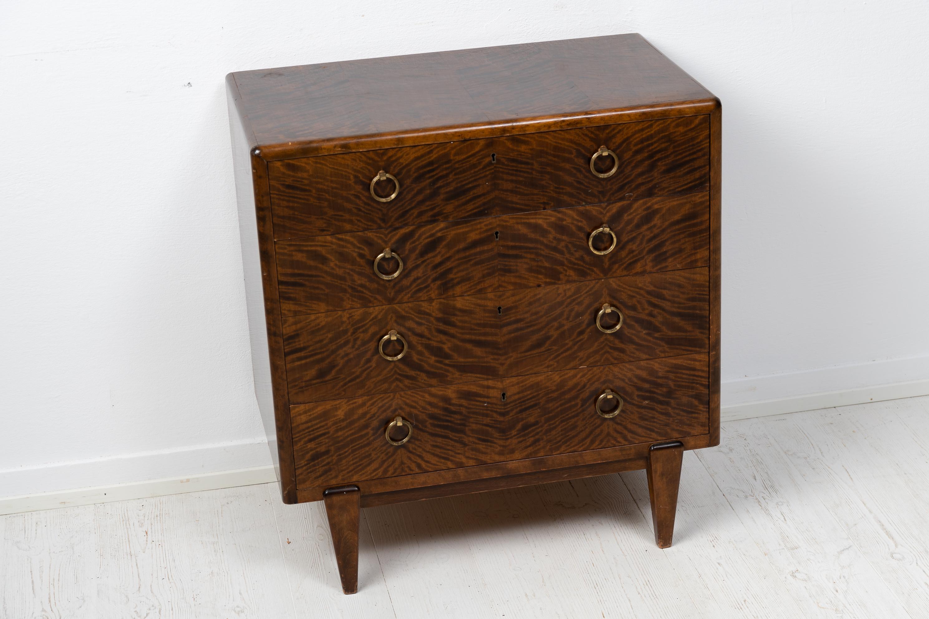 Swedish Art Deco Stained Birch Bureau  For Sale 1