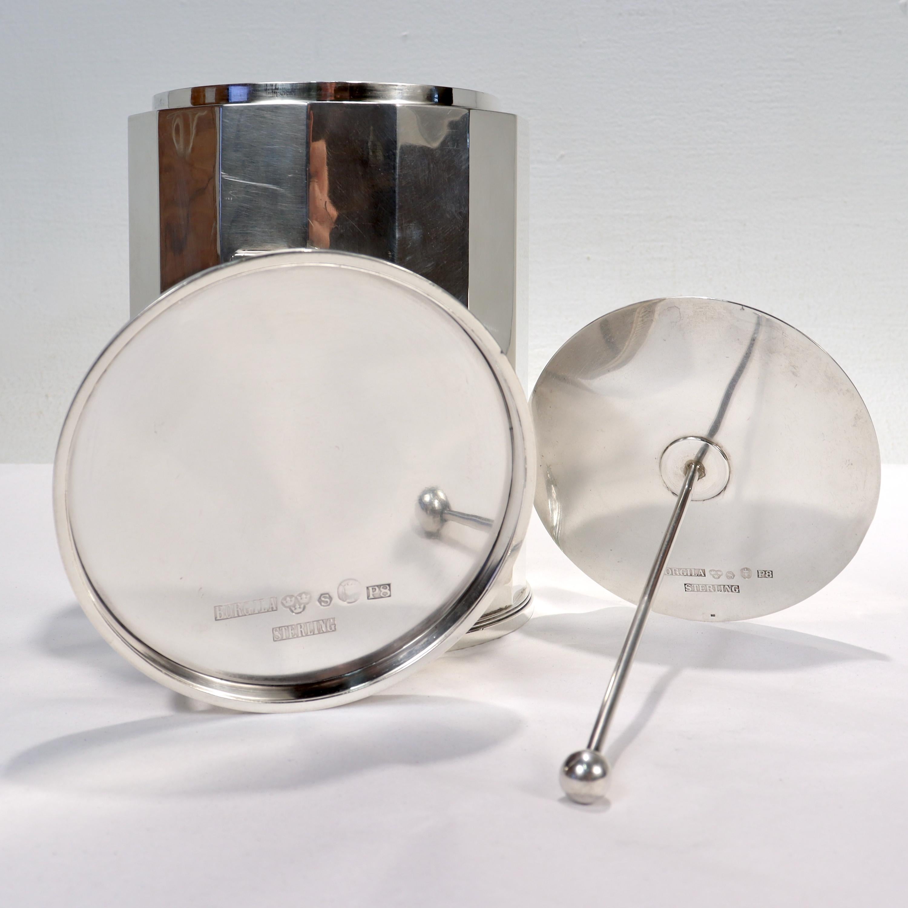 Contenitore o Humidor svedese in argento Sterling Art Deco di Erik Fleming per Borgila in vendita 11
