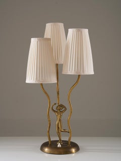 Swedish Art Deco Table Lamp in Brass