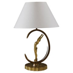 Lampada da tavolo Art Deco svedese in ottone
