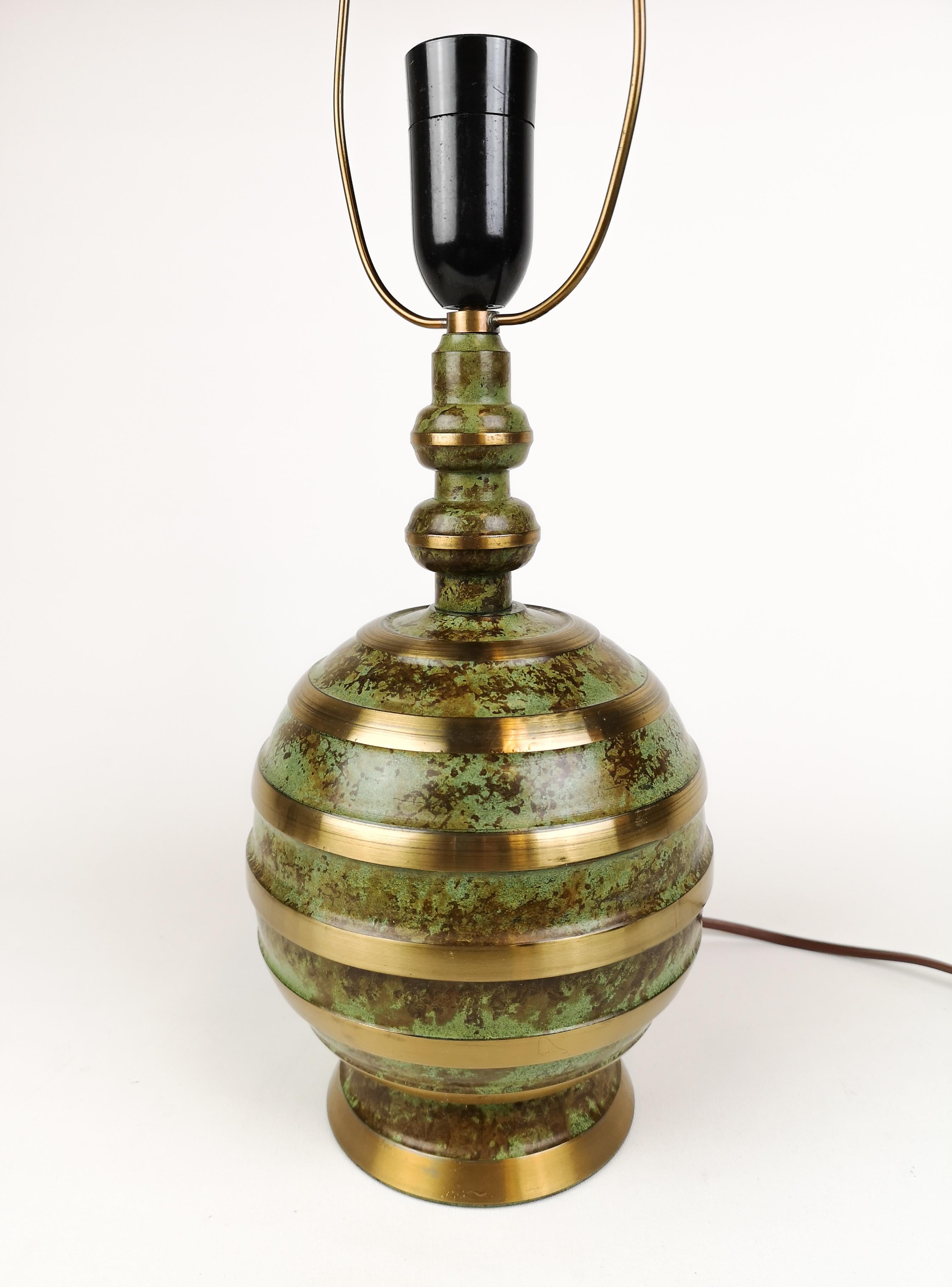 Swedish Art Deco Table Lamp in Bronze and Brass In Good Condition In Hillringsberg, SE