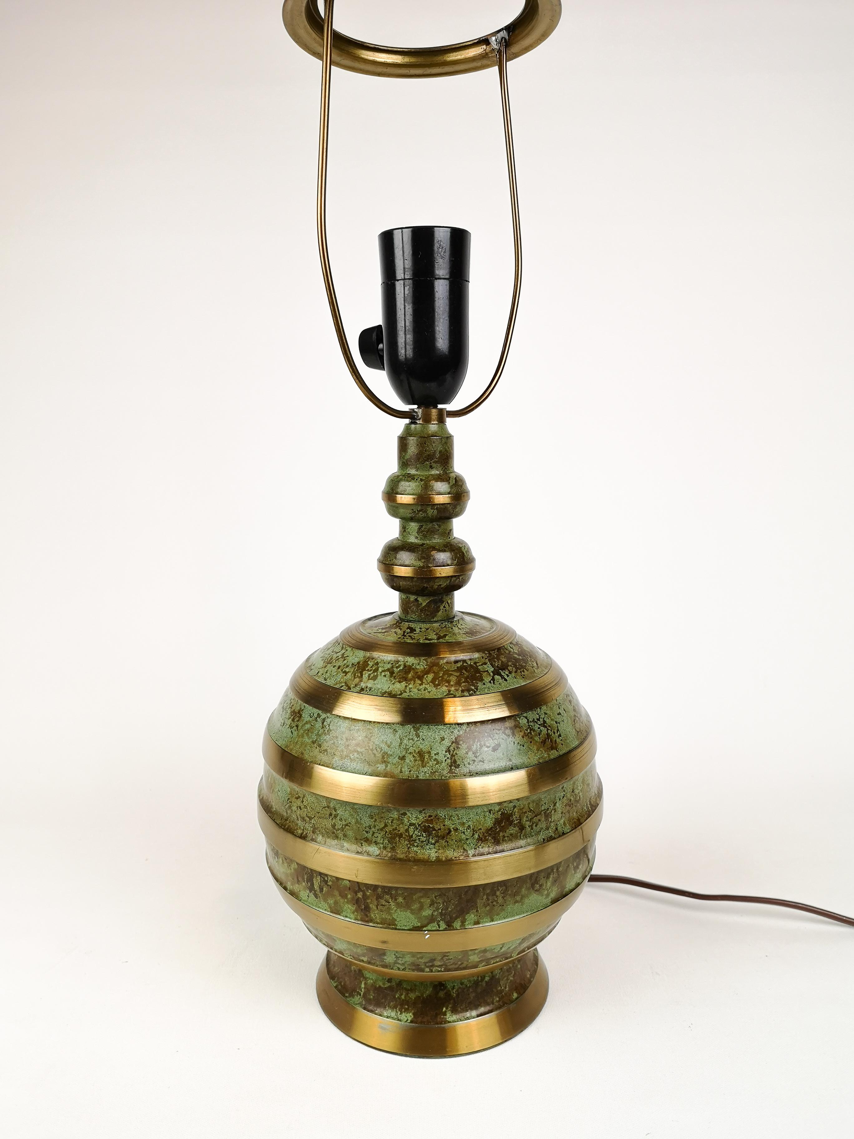 Mid-20th Century Swedish Art Deco Table Lamp in Bronze and Brass