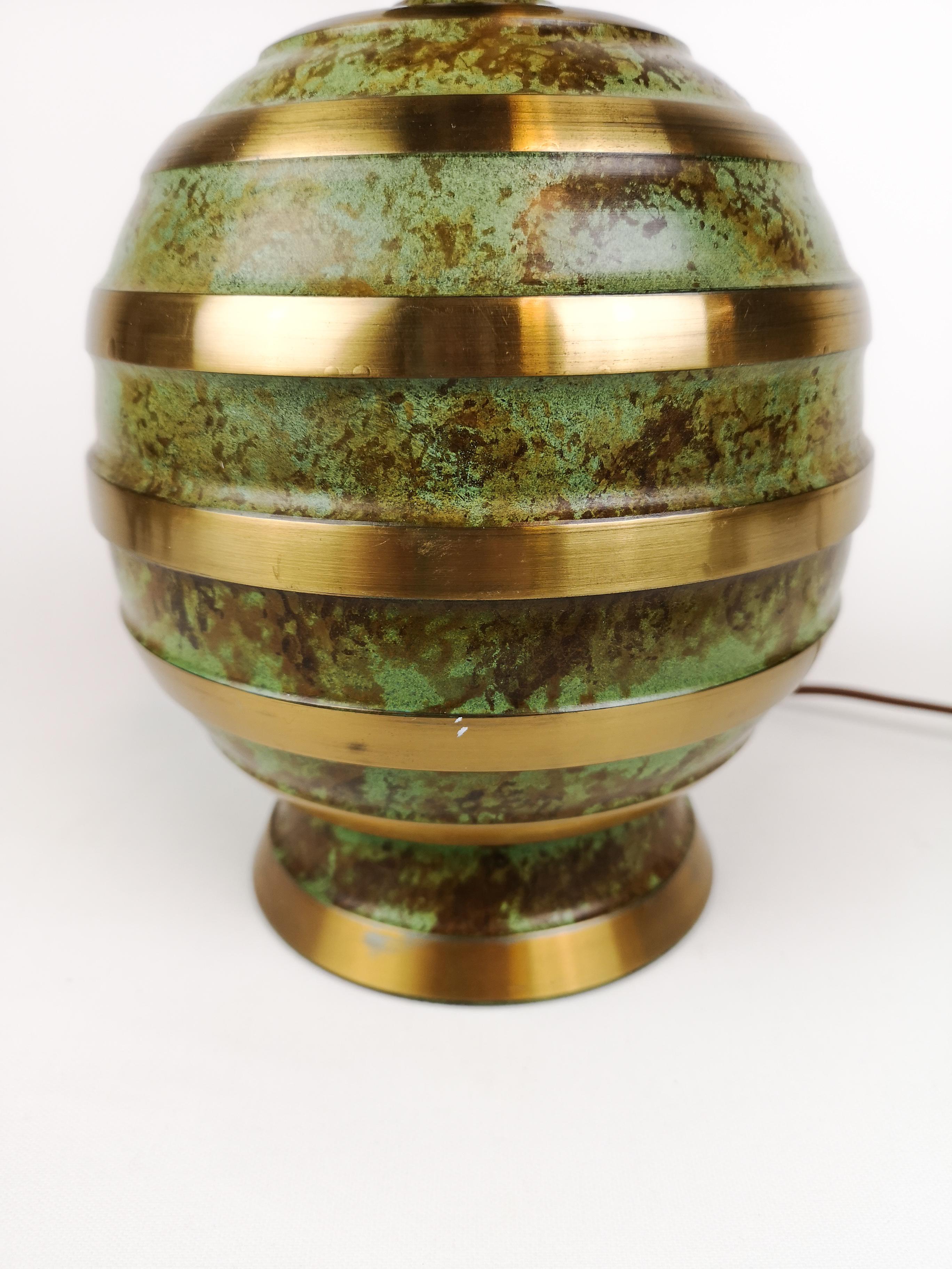 Swedish Art Deco Table Lamp in Bronze and Brass For Sale 1