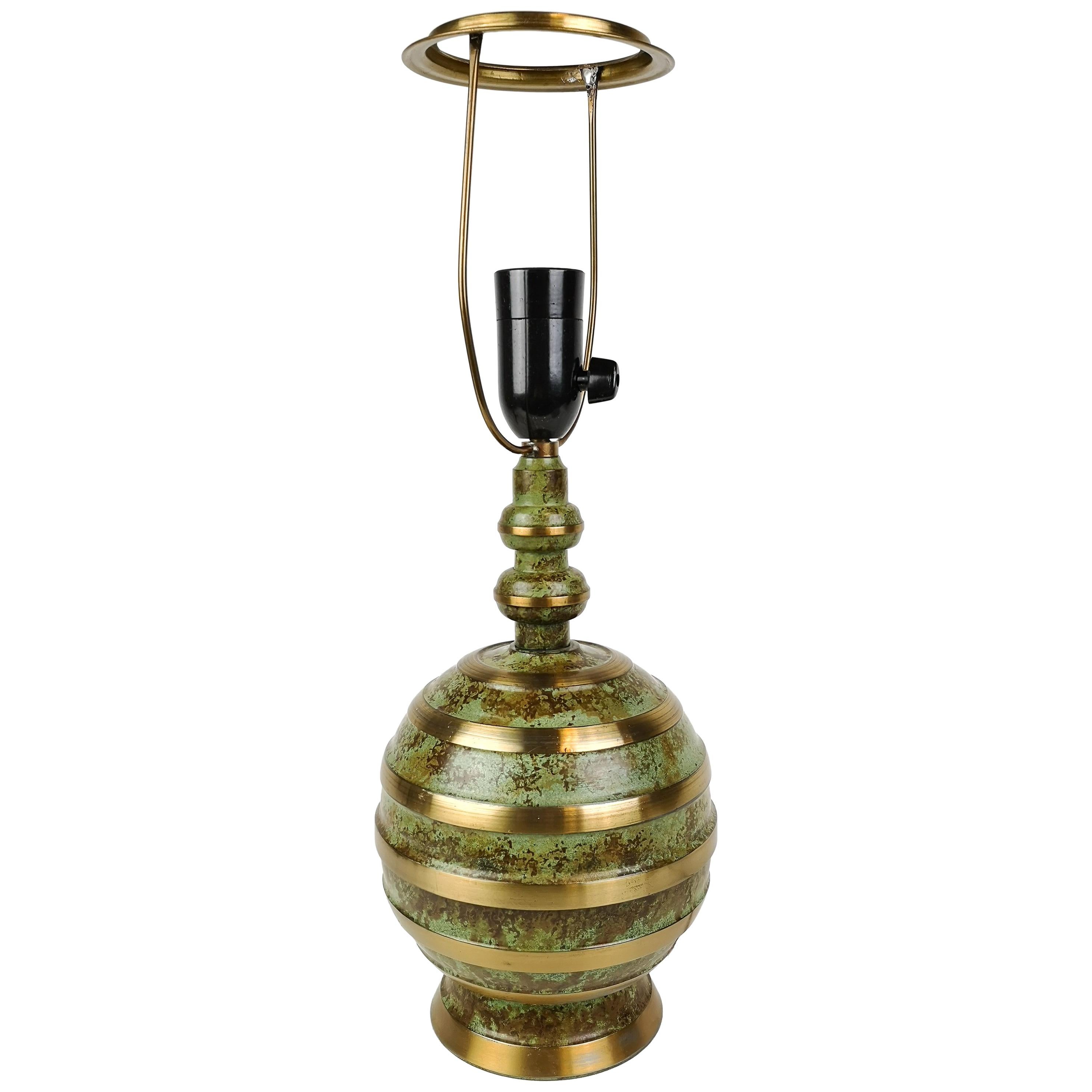 Swedish Art Deco Table Lamp in Bronze and Brass For Sale