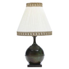 Swedish Modern Art Deco Table Lamp in Patinated Bronze by GAB, 1930's