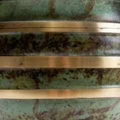 Swedish art deco table lamp with patinated and polished bronze