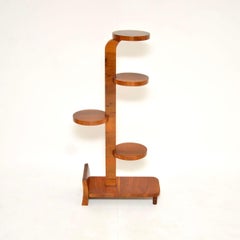Swedish Art Deco Walnut Plant Stand