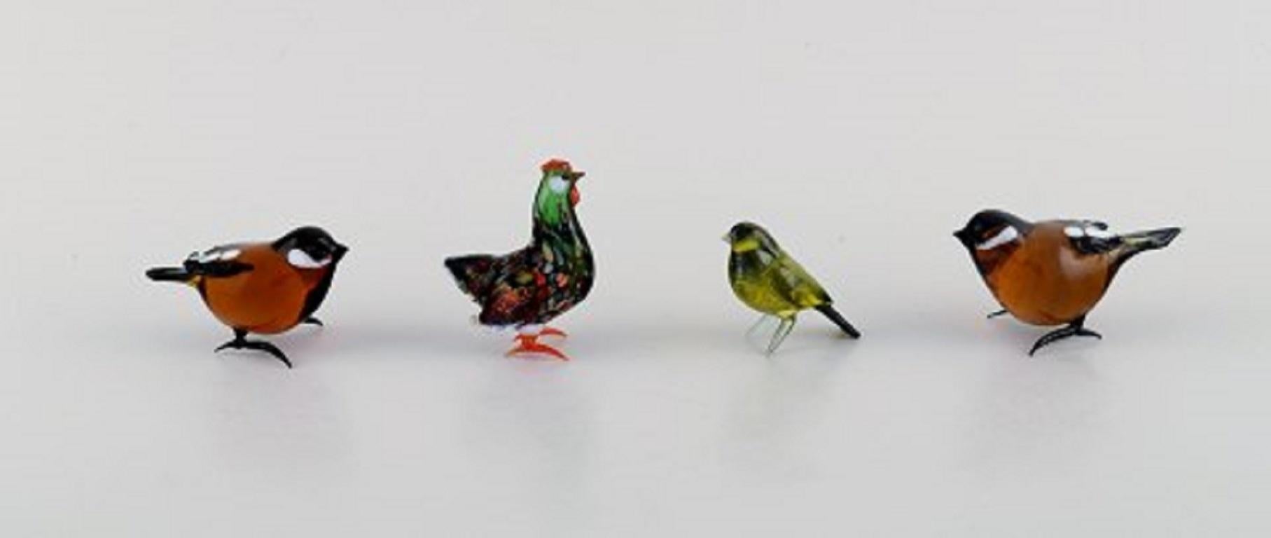 Late 20th Century Swedish Art Glass, 11 Miniature Figures in the Form of Birds, 1970s-1980s For Sale
