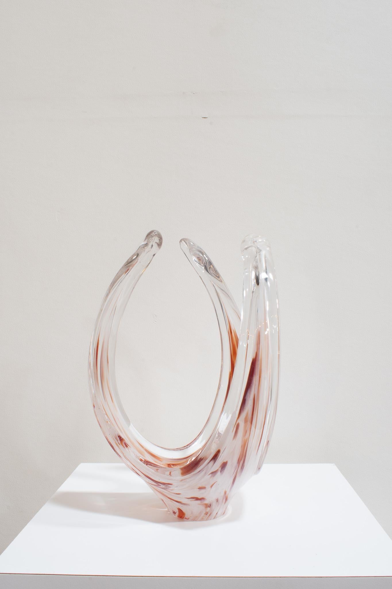 Swedish Art Glass Freeform Sculptural Vase For Sale 2