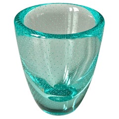 Vase à bulles en verre d'art suédois, années 1950