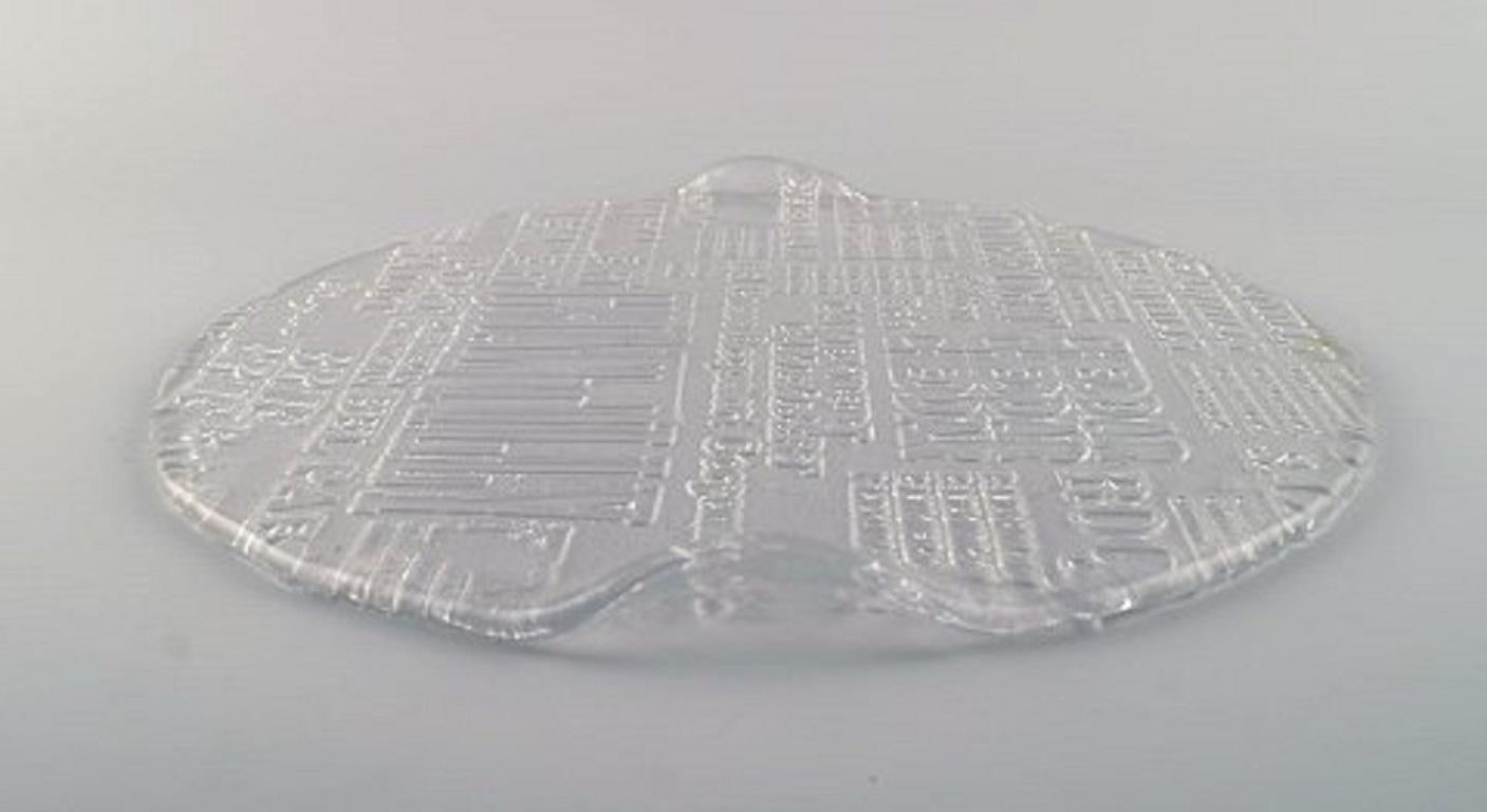 Swedish Art Glass, Two Cheese Platters with Cheese Names and Two Bowls For Sale 3
