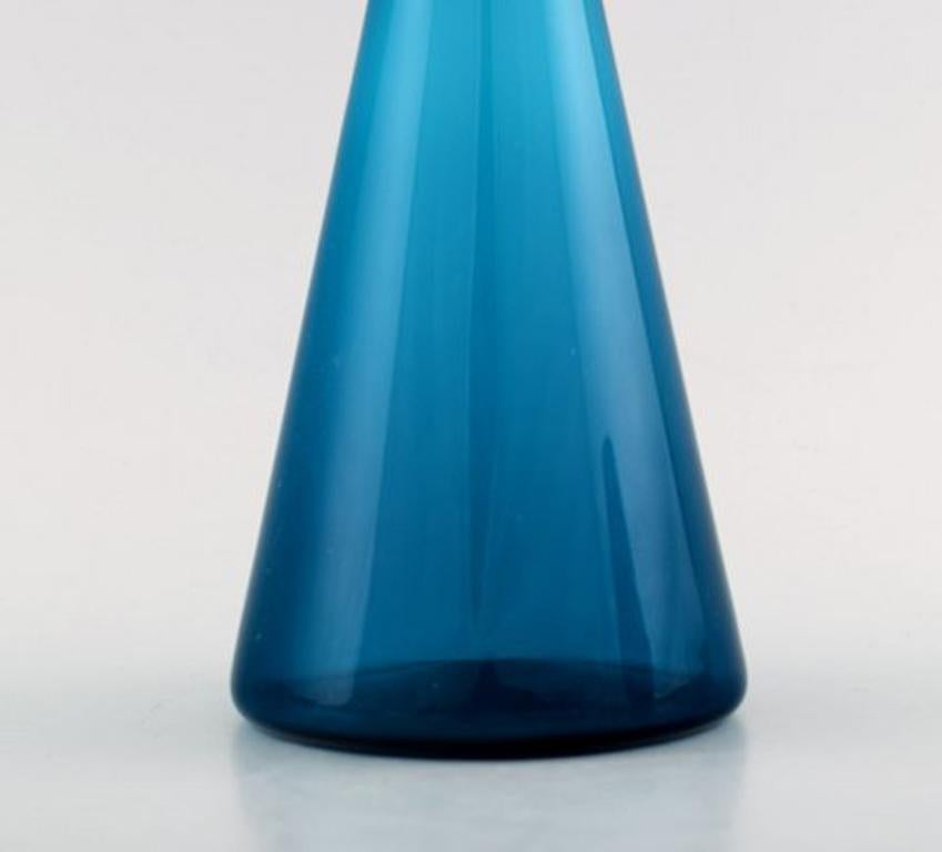 Swedish Art Glass, Two Handblown Vases in Blue, 1960s In Excellent Condition In Copenhagen, DK