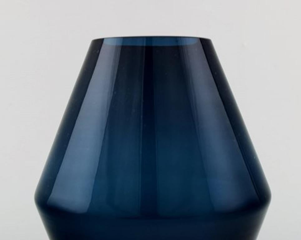 Swedish Art Glass, Two Handblown Vases in Blue, 1960s 1
