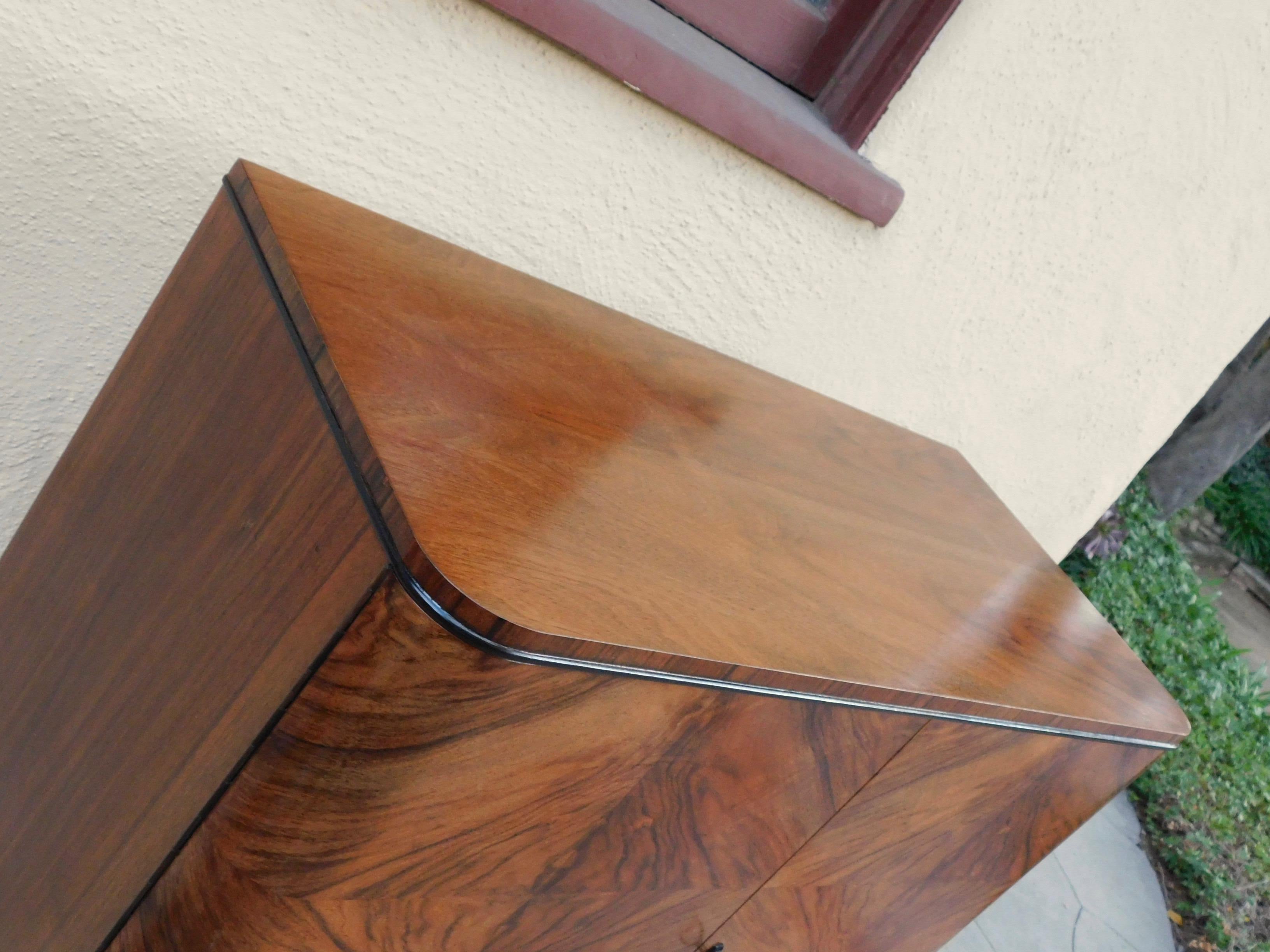 Swedish Art Modern Dry Bar or Sideboard in Book Matched Walnut, circa 1940 3