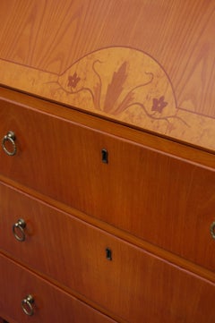 Swedish Art Moderne Drop-Leaf Secretary Writing Desk