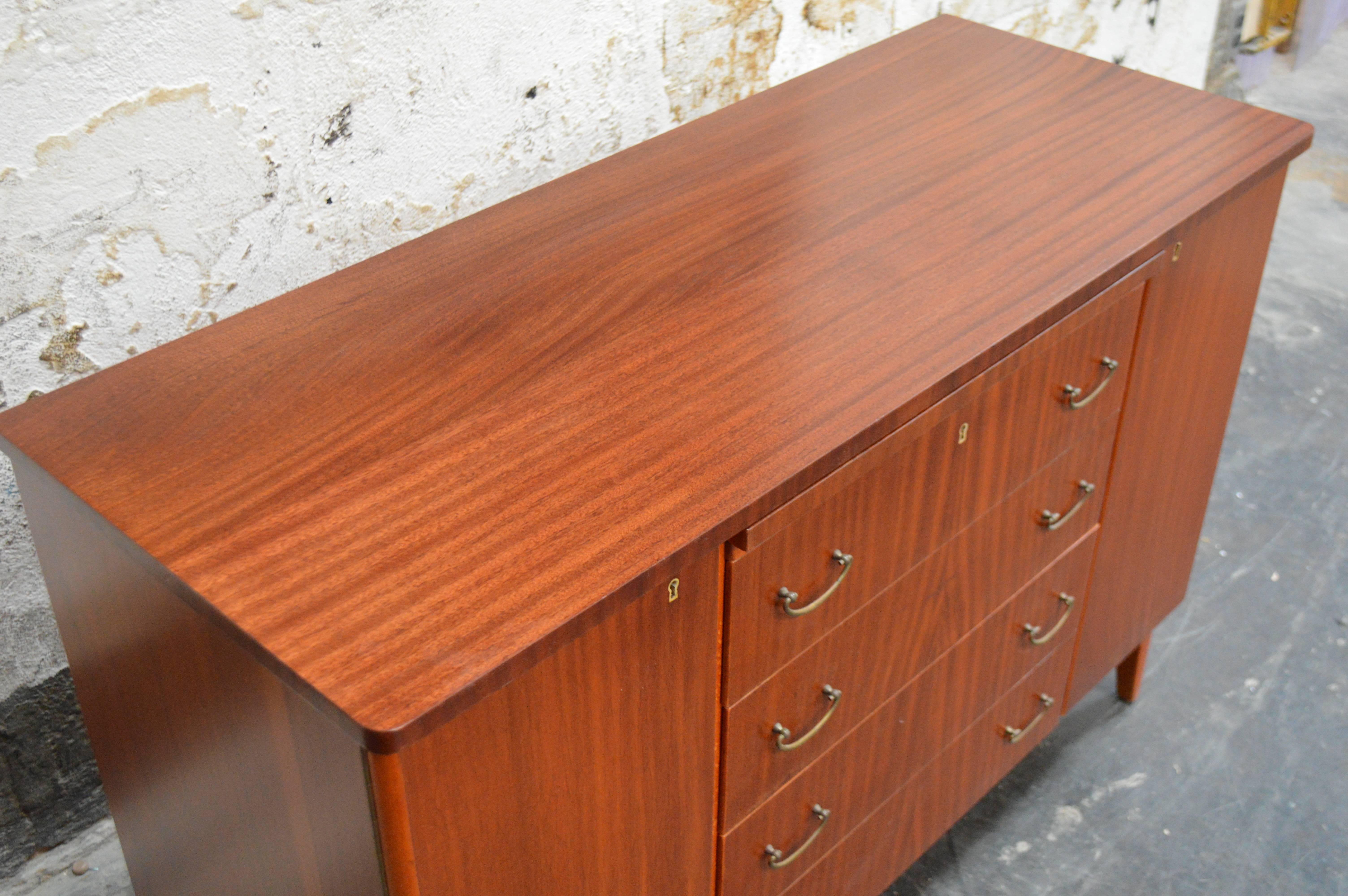 Art Deco Swedish Art Moderne Mahogany Buffet Server Chest