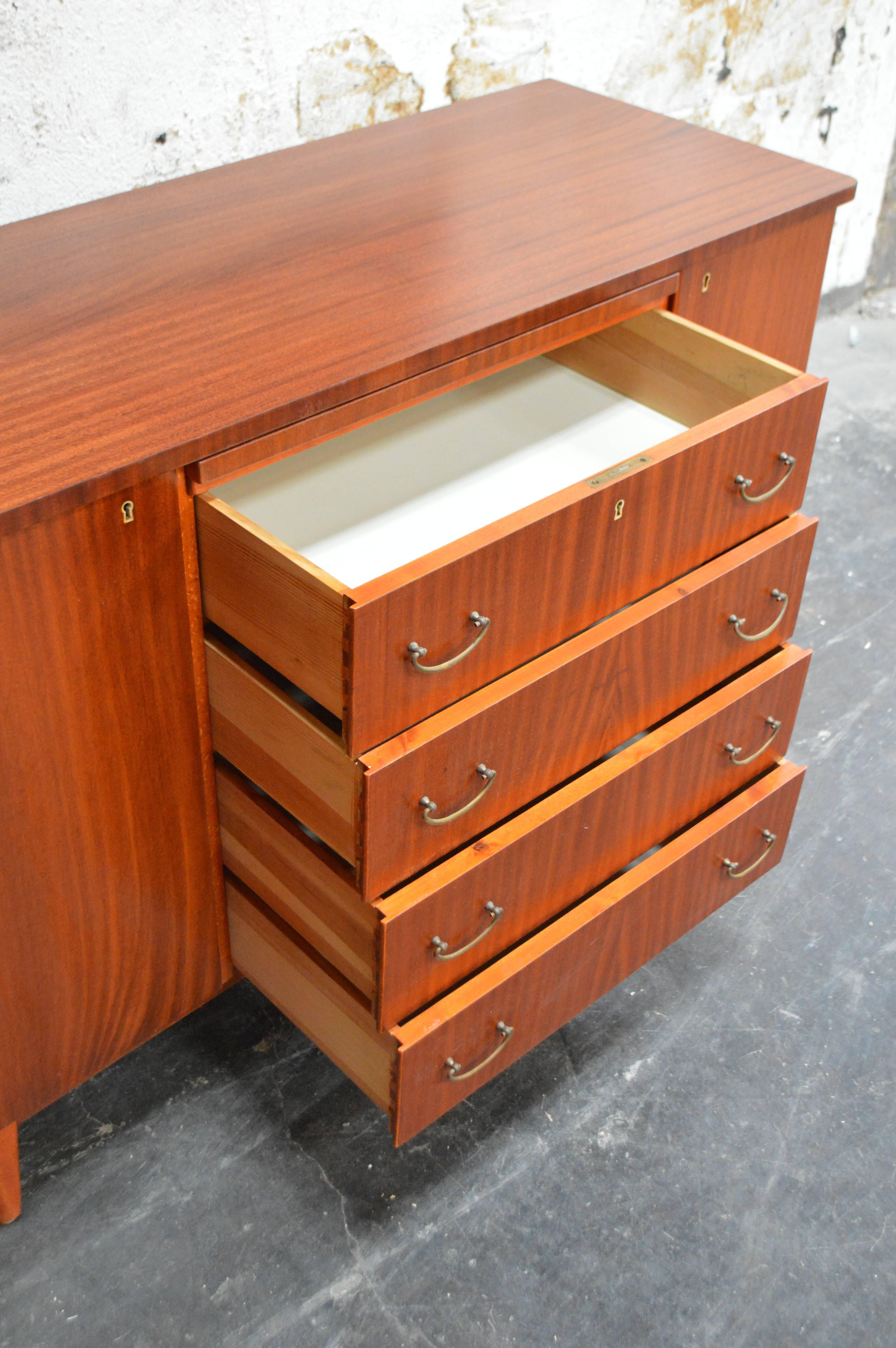 Swedish Art Moderne Mahogany Buffet Server Chest 3