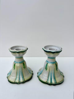 Portacandele svedese in ceramica Art Nouveau, anni '30