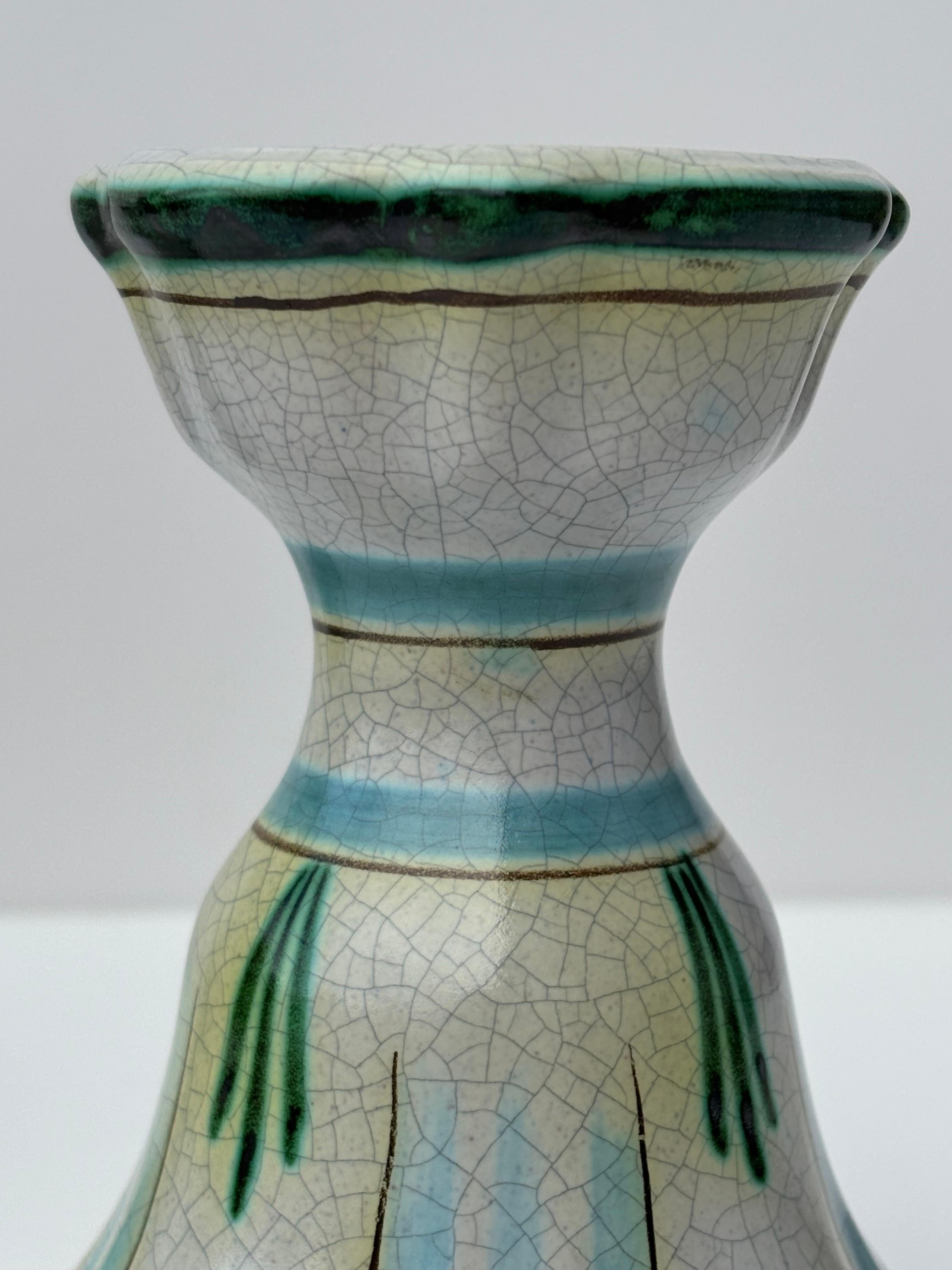 Swedish Ebeling Art Nouveau Ceramic Candleholders, 1920s For Sale 4