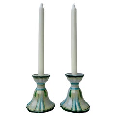 Antique Swedish Art Nouveau Ceramic Candleholders, 1930s