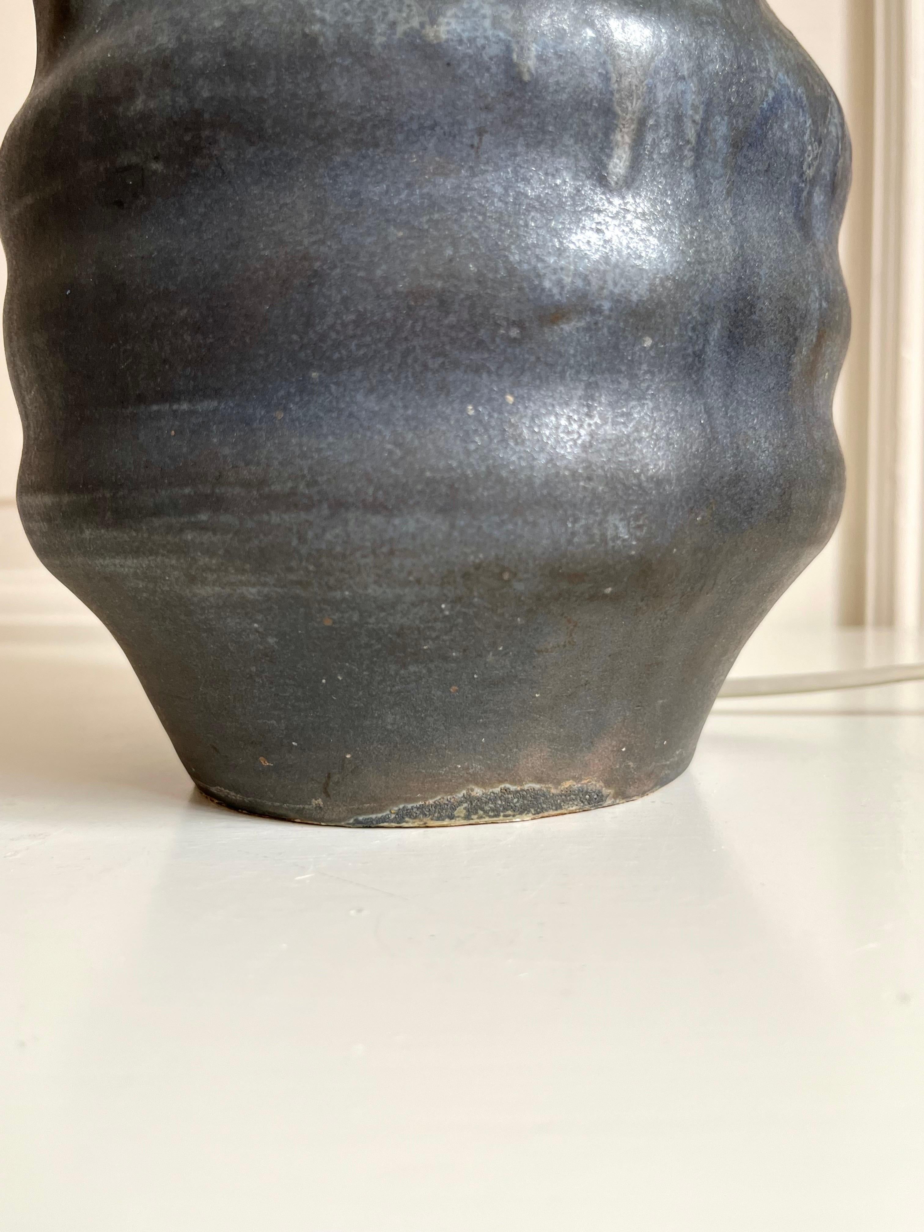 Swedish Art Nouveau Ceramic Table Lamp, Karl Robert Svensson for Höganäs, 1900s For Sale 7