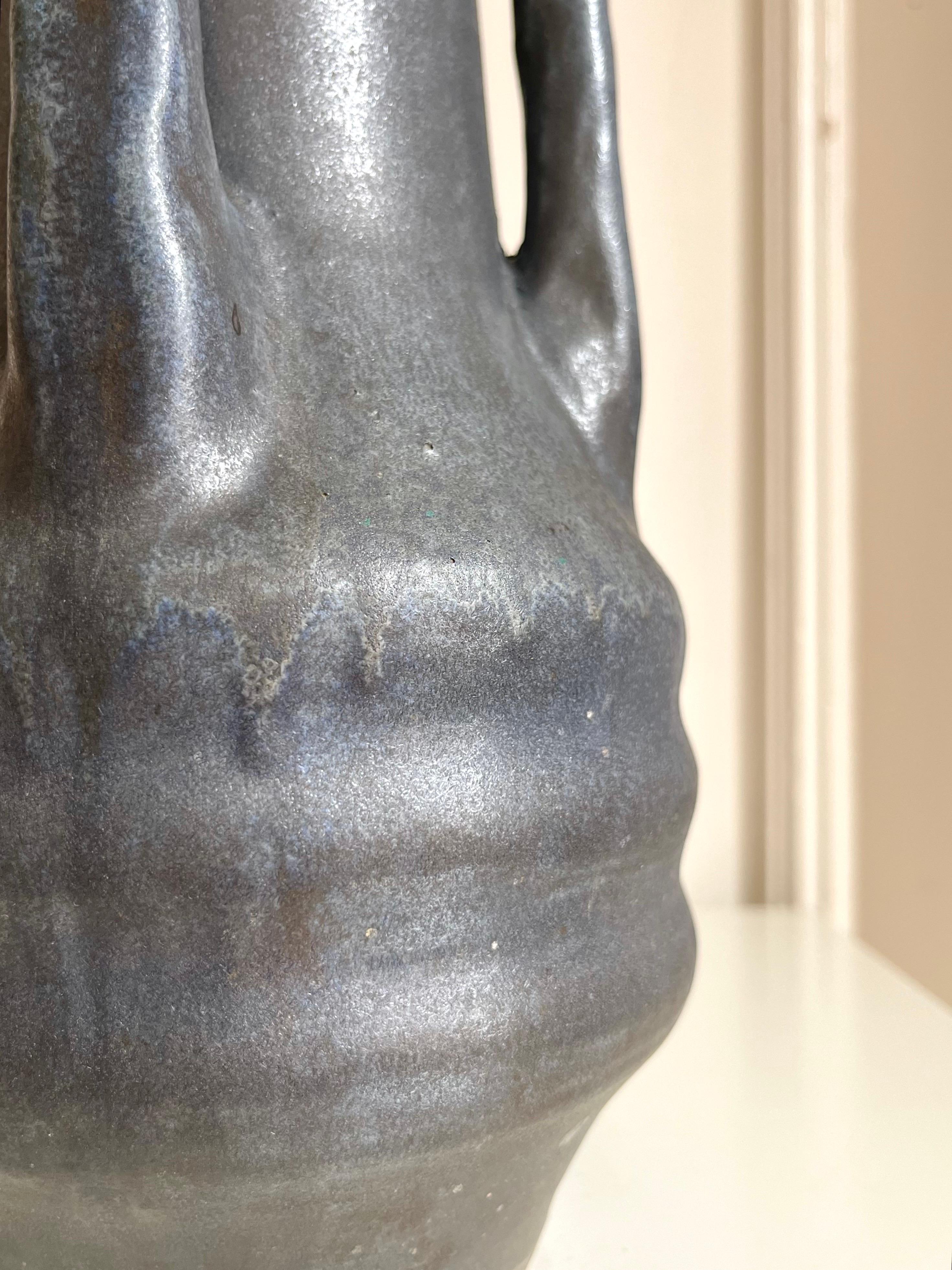 Swedish Art Nouveau Ceramic Table Lamp, Karl Robert Svensson for Höganäs, 1900s For Sale 8