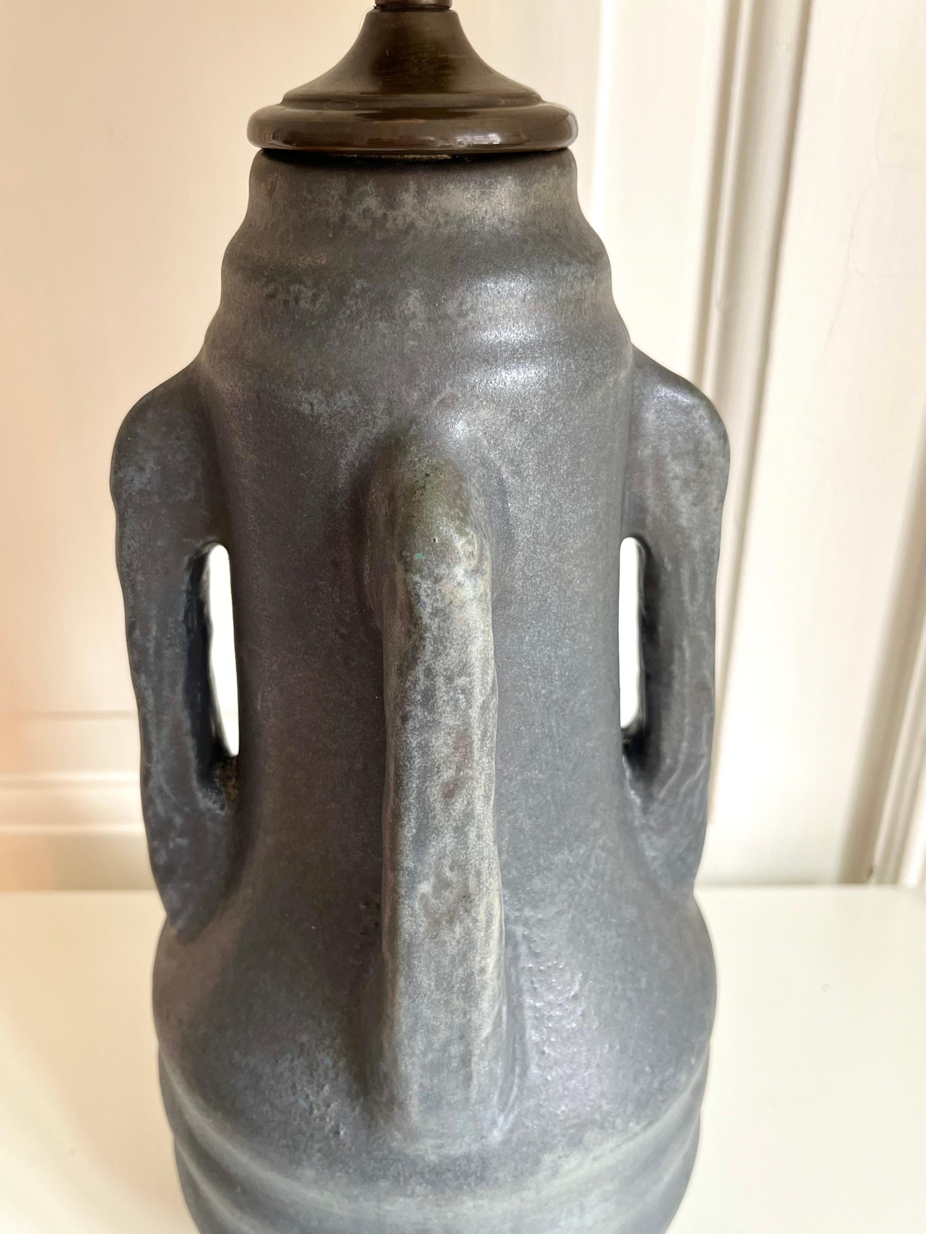 Swedish Art Nouveau Ceramic Table Lamp, Karl Robert Svensson for Höganäs, 1900s For Sale 2