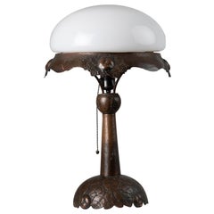 Swedish Art Nouveau Copper Table Lamp
