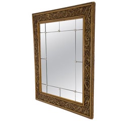 Swedish Art Nouveau Folk Art Mirror, Hand-Carved Wood, Circa 1900