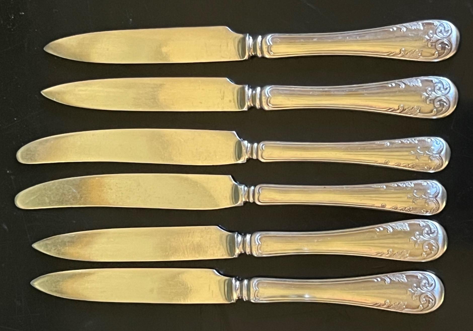 Suédois Porte-couteaux et couteaux à fruits Art Nouveau suédois par G A B en vente