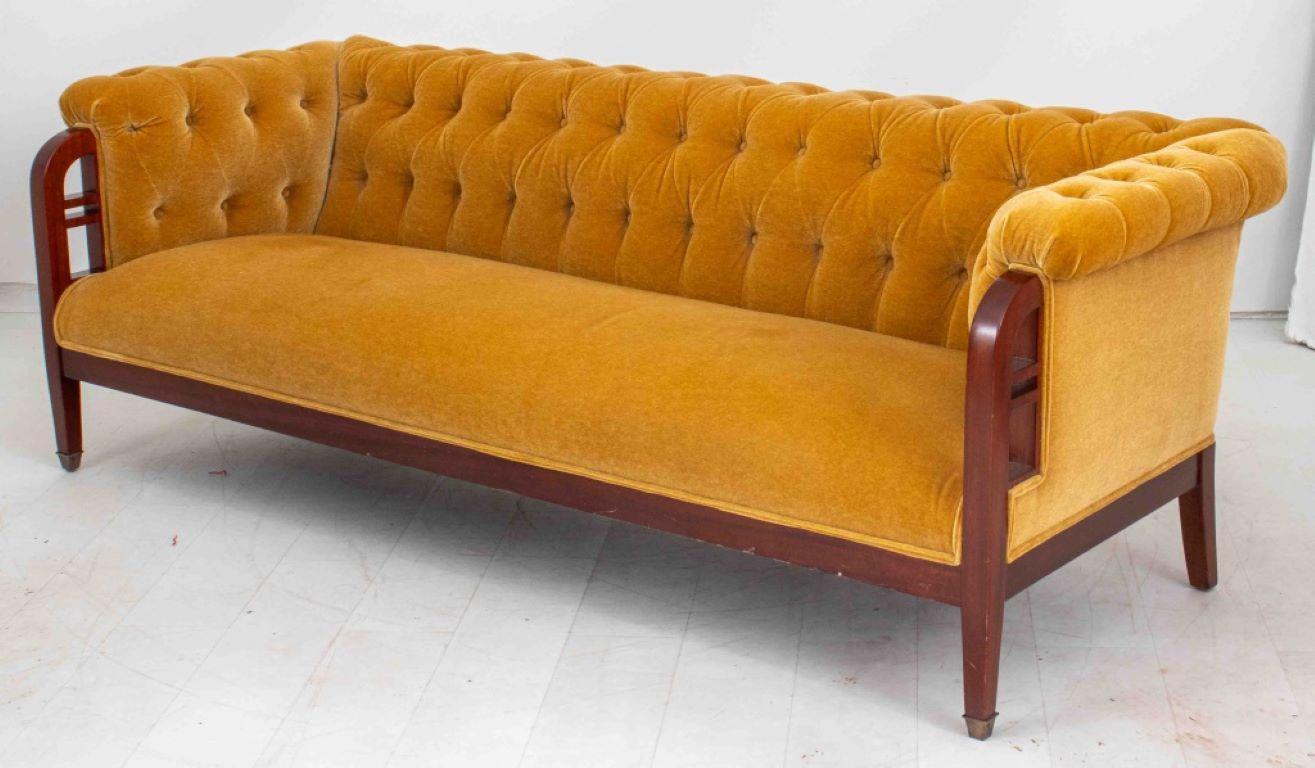 Swedish Art Nouveau Mahogany Sofa In Excellent Condition For Sale In New York, NY