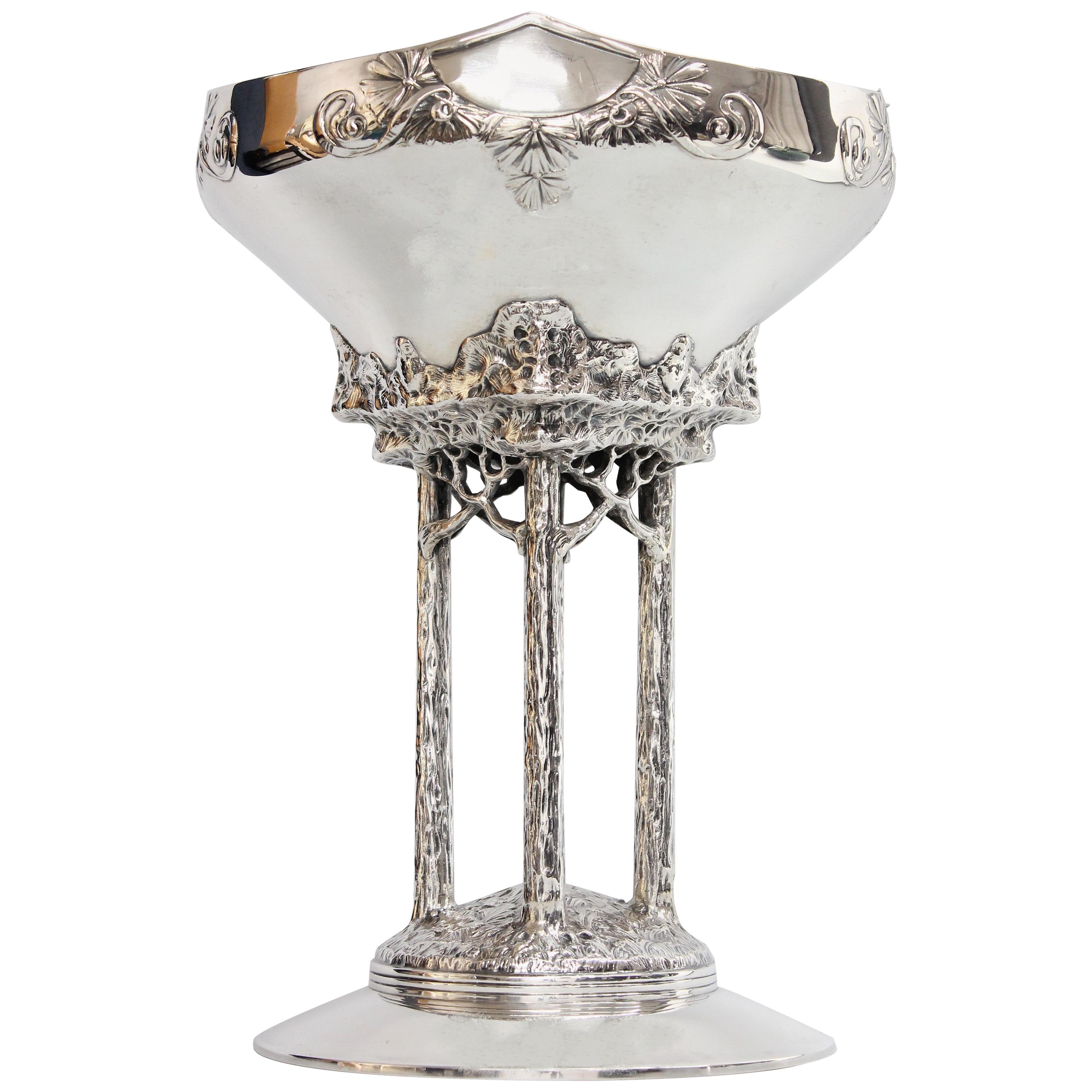 Swedish Art Nouveau Silver Centerpiece by Emil Oskar Möller, Malmö, 1909.