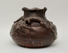 Swedish Art Nouveau Stoneware Vase, Signed Höganäs