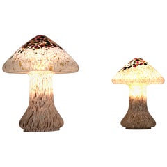 Swedish Artglass Mushroom Shaped Table Lamps by Monica Backström for Kosta Boda