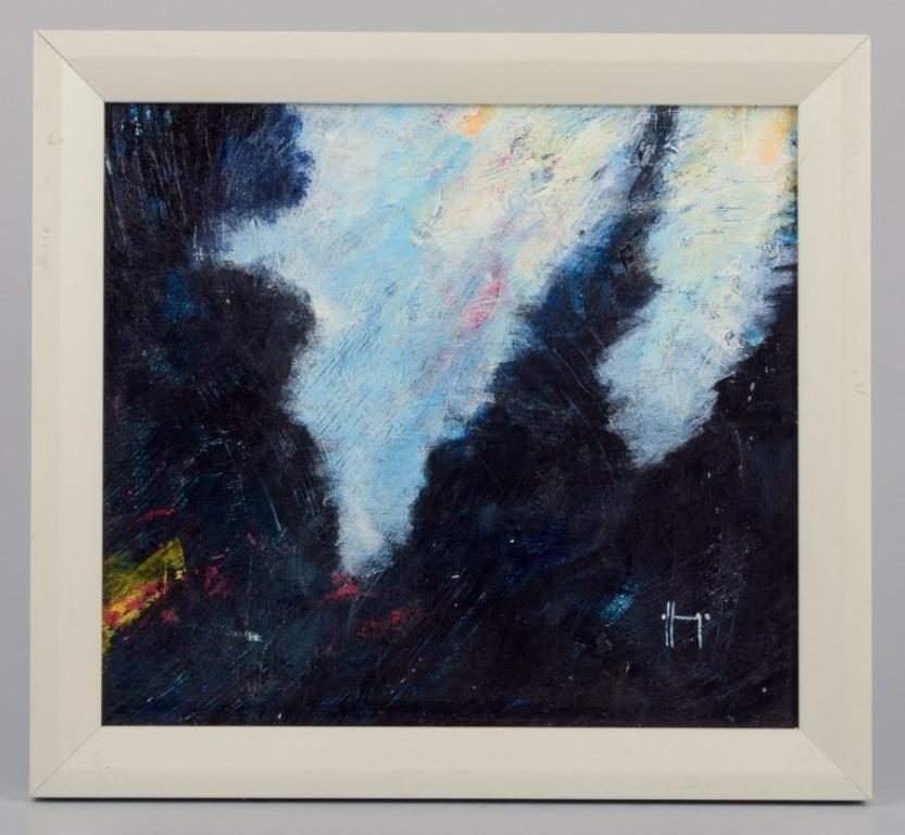 Swedish artist, oil on board.
Abstract composition.
Signed.
In perfect condition.
Dimensions: 30.3 cm x 27.6 cm.