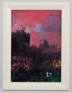 Swedish artist, oil on board. Abstract composition.