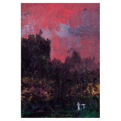 Swedish artist, oil on board. Abstract composition.