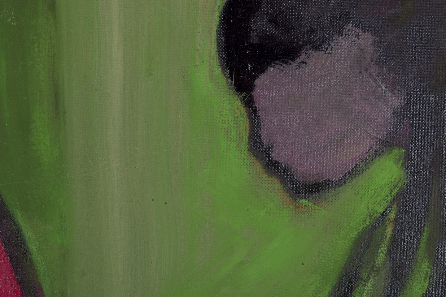 Artiste suédois. Huile sur planche. Motif de deux femmes et d'une fleur. années 1960 Excellent état - En vente à København, Copenhagen