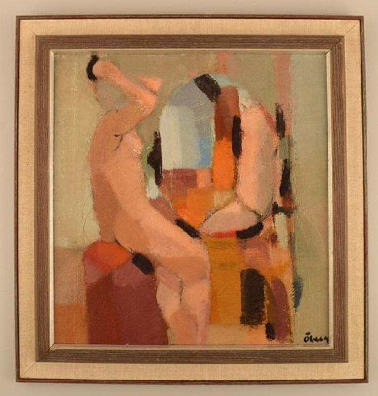 Swedish artist. Oil on canvas. Abstract nude study, 1960s.
The canvas measures: 34 x 32 cm.
The frame measures: 5 cm.
In excellent condition.
Signed.