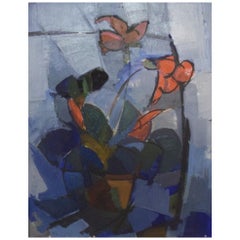 Swedish Artist, Oil on Canvas, Large Still Life with Flowers, 1960s