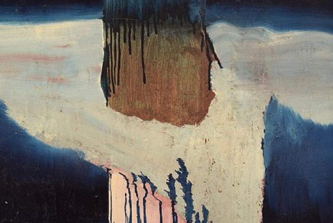 Scandinavian Modern Swedish Artist, Oil on Canvas, Modernist Composition, 1960s