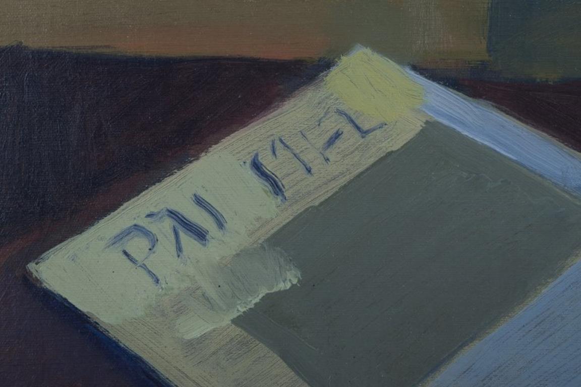 Artista sueco. Óleo sobre lienzo. Bodegón modernista. 1953 en Excelente estado para la venta en Copenhagen, DK