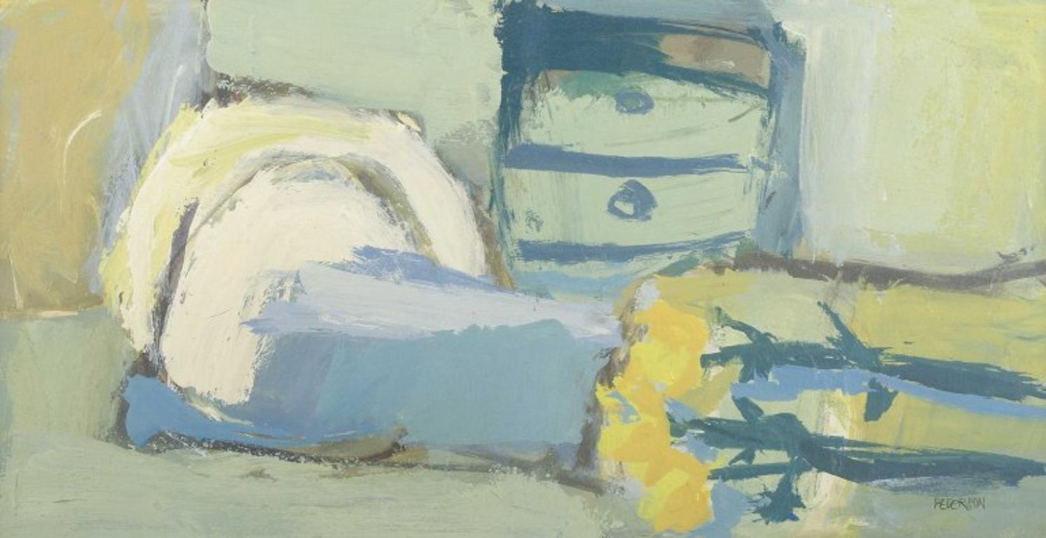 Swedish Creativity Object Swedish artist. Oil on panel. Modernist still life with flowers and ...