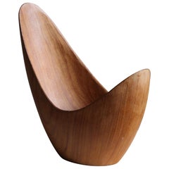 Stig Sandberg, Organic Studio Bowl, Solid Teak, Sweden, 1950s