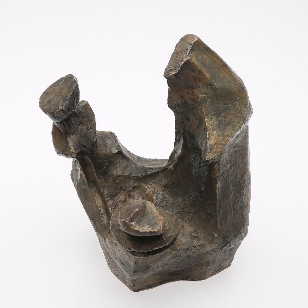 Late 20th Century Swedish Artist Wiwe Larsson's Bold Bronze Sculpture in Brutalist Style For Sale