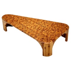 Retro Swedish Asymmetrical Coffee Table in Solid Pine 