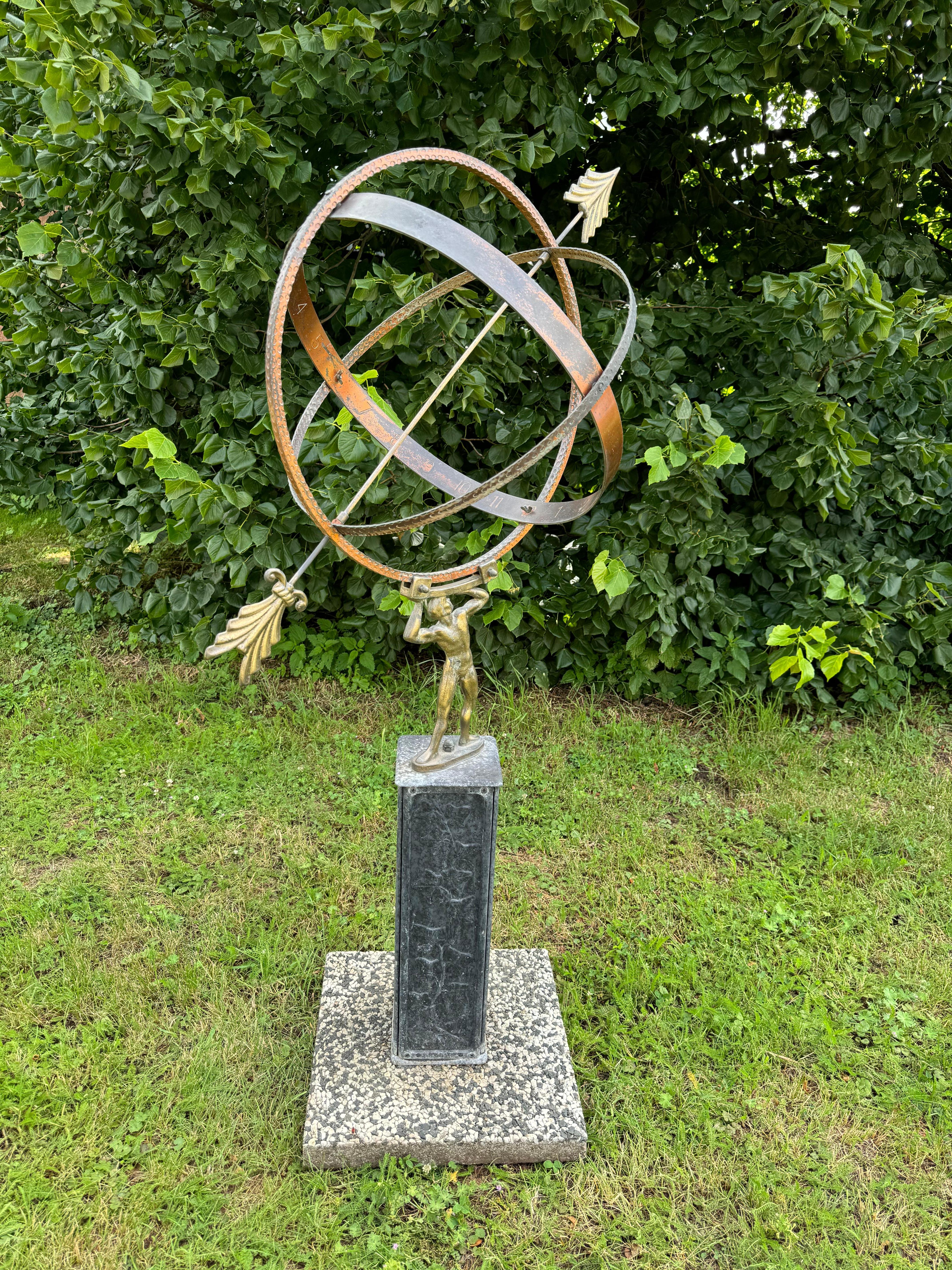 Armillaire de jardin astrologique Atlas suédois en vente 11